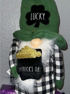 Rae Dunn St. Patrick's Day 'Lucky' Gnome with Green Hat